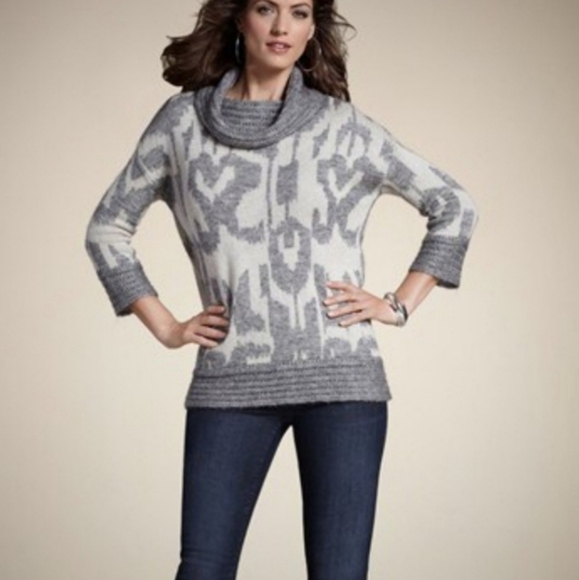 Chico's Wool Blend Women's Turtleneck Sweater Size 1 Medium - Picture 1 of 5